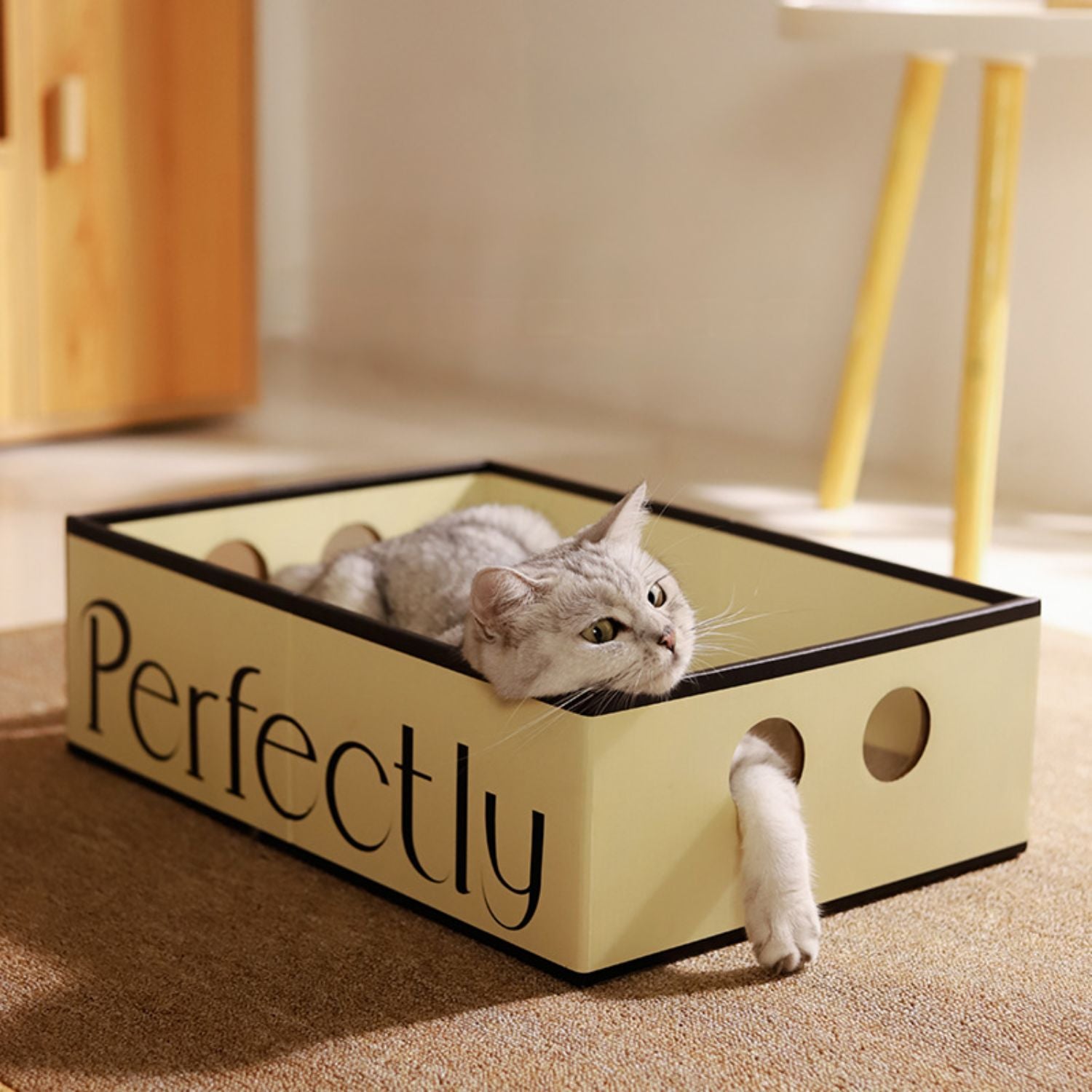 kattenkrabpaal en bed duurzaam en zelfvermaak